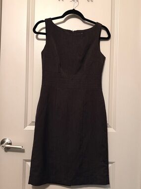 H&M Dark Brown Sleeveless Midi Sheath Dress